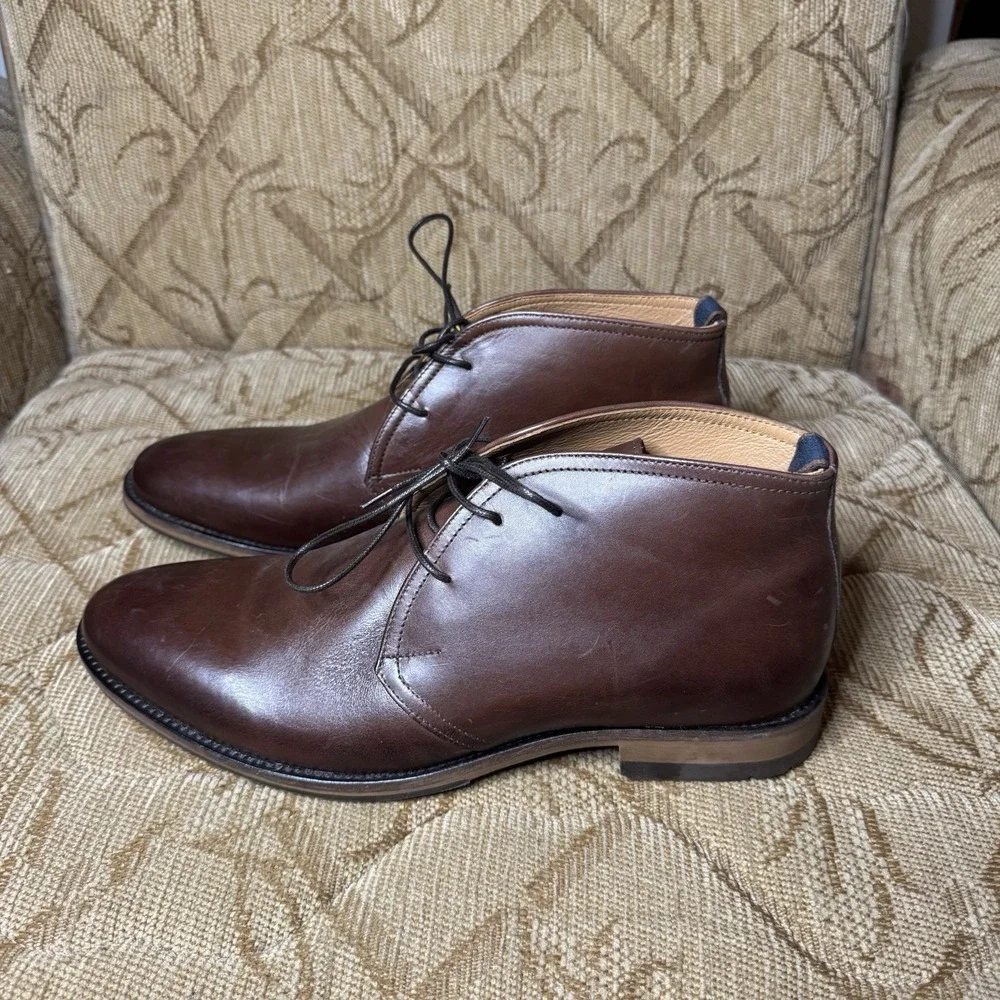 Rodd Gunn Men Boots Brown Leather Pebbly Hill Ankle Bootie Dress Casual 44 US 11